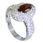 Garnet Halo Indian Sterling Silver Red Gems Minimal Abstract Ring Jewellery