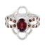 Garnet Halo Indian 92.5 Silver Red Gemstones Mid weight Trendy Ring Jewellery