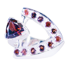Garnet Halo Italian Silver Red Gems Statement Vintage Ring Jewelry