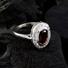 Garnet Halo Moroccan Silver Red Gemstones Tiny Luxurious Ring Jewellery