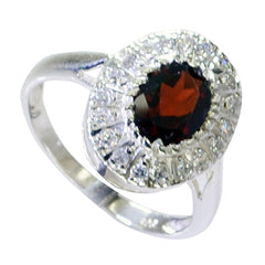 Garnet Halo Moroccan Silver Red Gemstones Tiny Luxurious Ring Jewellery
