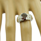 Garnet Halo Egyptian 92.5 Silver Red Gemstone Tiny Modern Ring Jewellery