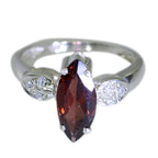 Garnet Halo Korean Silver Red Gems Dainty Fairytale Ring Jewellery