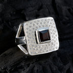 Garnet Halo Moroccan Silver Red Gemstones Versatile Modern Ring Jewellery