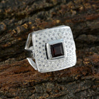 Garnet Halo Moroccan Silver Red Gemstones Versatile Modern Ring Jewellery