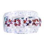 Garnet Halo French Silver Red Gemstones Statement Retro Ring Jewelry