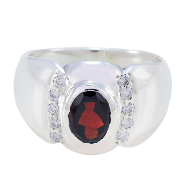 Garnet Halo African 925 Silver Red Gemstone Essential  Contemporary Ring Jewelry