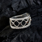 Garnet multiple French 925 Silver Red Gemstone Slim Trendy Ring Jewellery