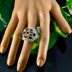 Garnet multiple African Silver Red Gemstone Versatile Abstract Ring Jewelry