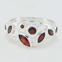 Garnet multiple French Sterling Silver Red Gemstone Minimal Cultural Ring Jewelry