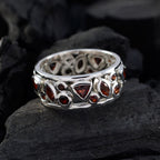 Garnet multiple Egyptian Sterling Silver Red Gems Versatile Eternity Band Jewelry