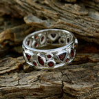 Garnet multiple Egyptian Sterling Silver Red Gems Versatile Eternity Band Jewelry