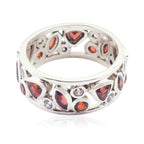 Garnet multiple Egyptian Sterling Silver Red Gems Versatile Eternity Band Jewelry