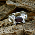 Garnet Halo Indian 925 Sterling Silver Red Gems Featherlight Artisan Ring Jewellery