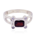 Garnet Halo Indian 925 Sterling Silver Red Gems Featherlight Artisan Ring Jewellery