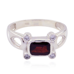 Garnet Halo Indian 925 Sterling Silver Red Gems Featherlight Artisan Ring Jewellery