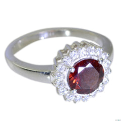 Garnet Halo Russian Silver Red Gemstones Slim Fairytale Ring Jewelry