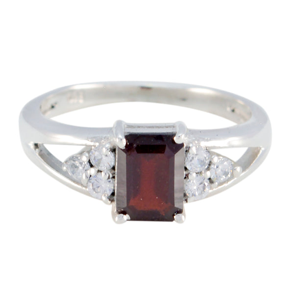 Granat Halo Amerikanisches Sterling Silber Rote Edelsteine Zierlicher Trendy Ring Schmuck