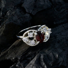 Garnet Halo Indian Sterling Silver Red Gemstones Tiny Fairytale Ring Jewelry