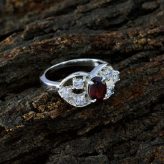 Garnet Halo Indian Sterling Silver Red Gemstones Tiny Fairytale Ring Jewelry