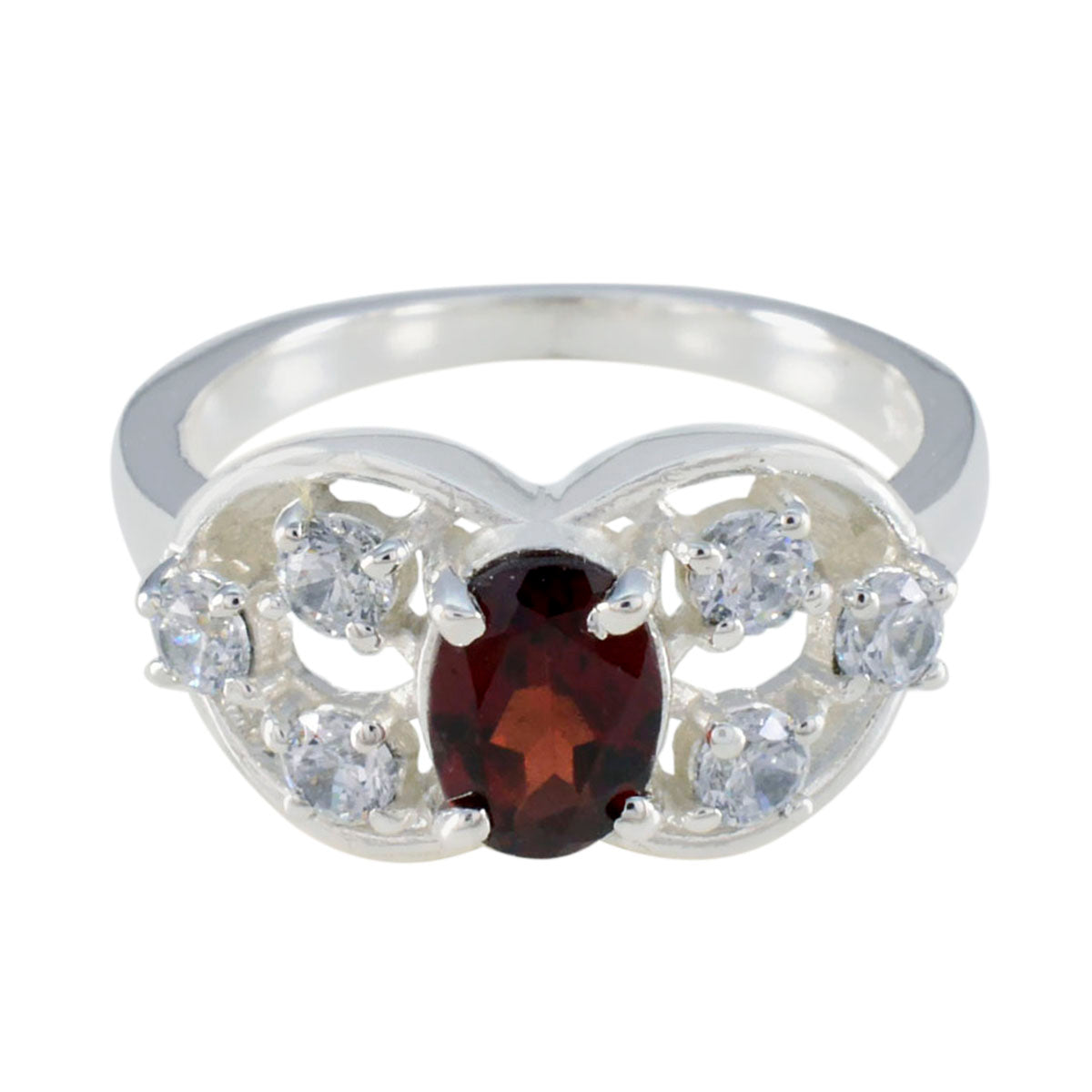 Garnet Halo Indian Sterling Silver Red Gemstones Tiny Fairytale Ring Jewelry