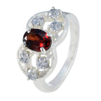 Garnet Halo Indian Sterling Silver Red Gemstones Tiny Fairytale Ring Jewelry
