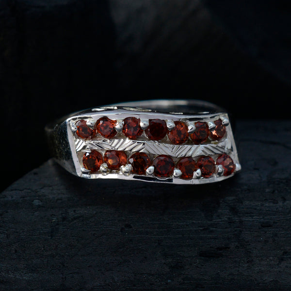 Garnet multiple African 925 Silver Red Gems Minimal Luxurious Ring Jewellery