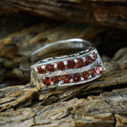 Garnet multiple African 925 Silver Red Gems Minimal Luxurious Ring Jewellery