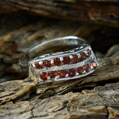 Garnet multiple African 925 Silver Red Gems Minimal Luxurious Ring Jewellery