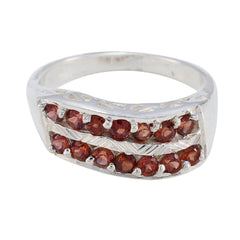 Garnet multiple African 925 Silver Red Gems Minimal Luxurious Ring Jewellery