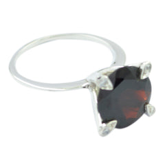 Garnet Halo German 92.5 Silver Red Gemstones Slim Sophisticated Ring Jewelry