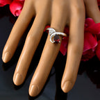 Garnet Halo Japanese 925 Sterling Silver Red Gemstone Whisper thin Graceful Ring Jewellery