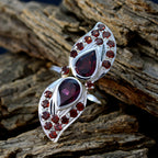 Garnet multiple Moroccan 92.5 Silver Red Gemstone Versatile Contemporary Ring Jewelry