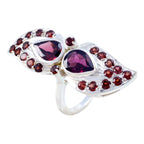 Garnet multiple Moroccan 92.5 Silver Red Gemstone Versatile Contemporary Ring Jewelry