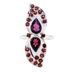 Garnet multiple Moroccan 92.5 Silver Red Gemstone Versatile Contemporary Ring Jewelry
