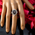 Garnet Halo Indian 92.5 Silver Red Gems Eye catching Contemporary Ring Jewellery