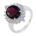 Garnet Halo Indian 92.5 Silver Red Gems Eye catching Contemporary Ring Jewellery