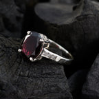 Garnet Halo Egyptian Sterling Silver Red Gemstones Minimal Glamorous Ring Jewelry
