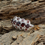 Garnet multiple French 925 Silver Red Gems Slim Fairytale Ring Jewellery