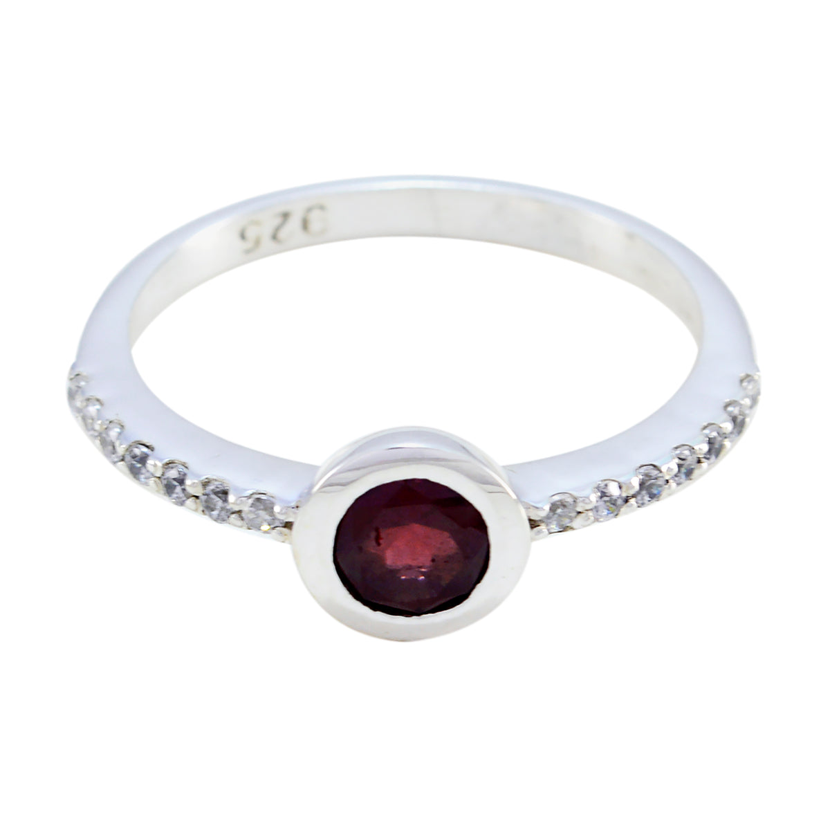 Garnet Halo Korean 925 Sterling Silver Red Gems Dainty Glamorous Ring Jewellery Главное изображение товара