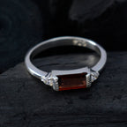 Garnet Halo Japanese 925 Sterling Silver Red Gemstone Delicate Luxurious Ring Jewellery