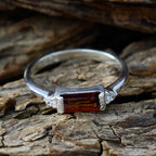 Garnet Halo Japanese 925 Sterling Silver Red Gemstone Delicate Luxurious Ring Jewellery