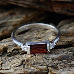 Garnet Halo Japanese 925 Sterling Silver Red Gemstone Delicate Luxurious Ring Jewellery