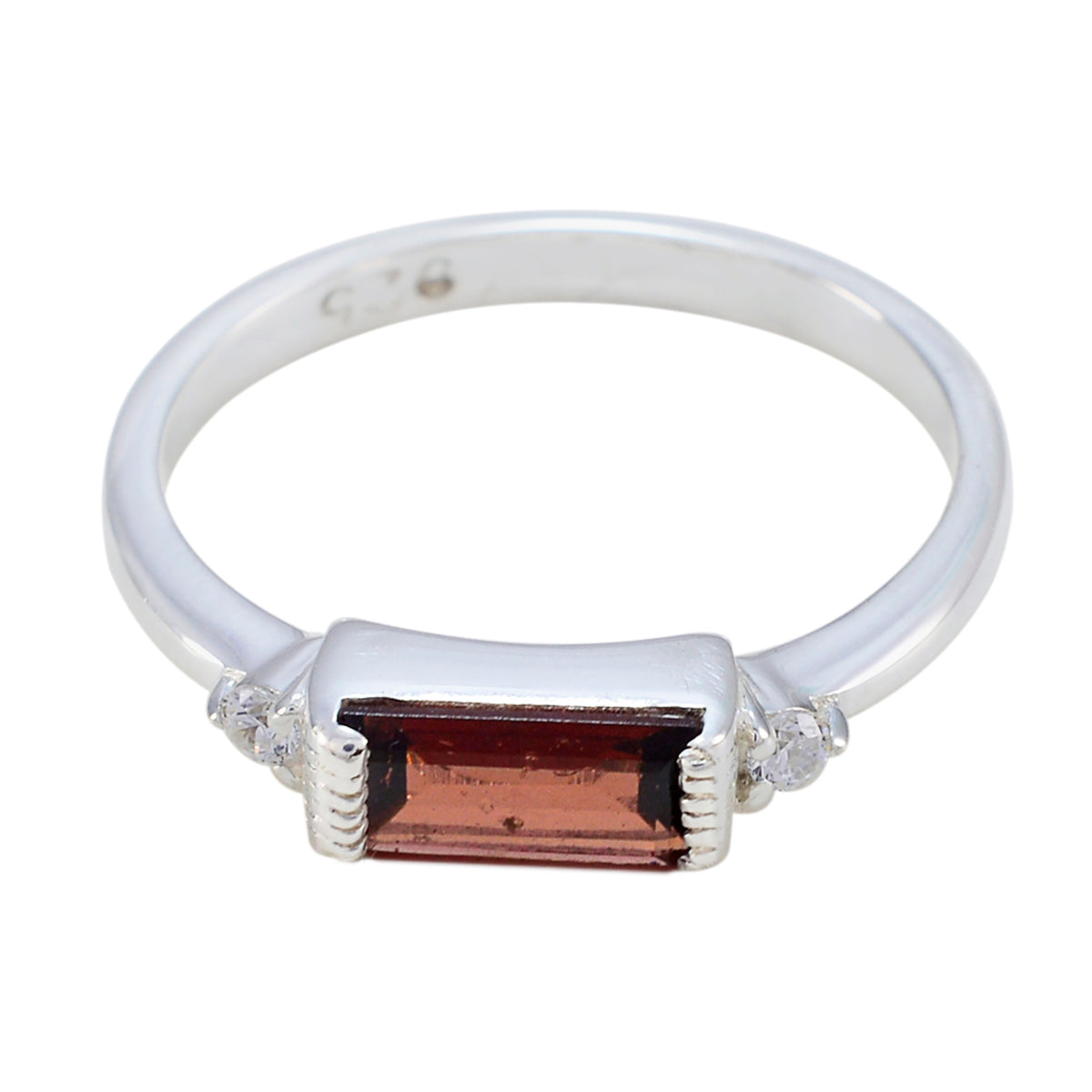 Garnet Halo Japanese 925 Sterling Silver Red Gemstone Delicate Luxurious Ring Jewellery