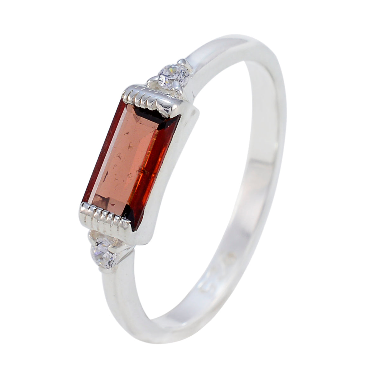 Garnet Halo Japanese 925 Sterling Silver Red Gemstone Delicate Luxurious Ring Jewellery