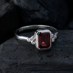 Garnet Halo Japanese 925 Silver Red Gems Dainty Romantic Ring Jewelry