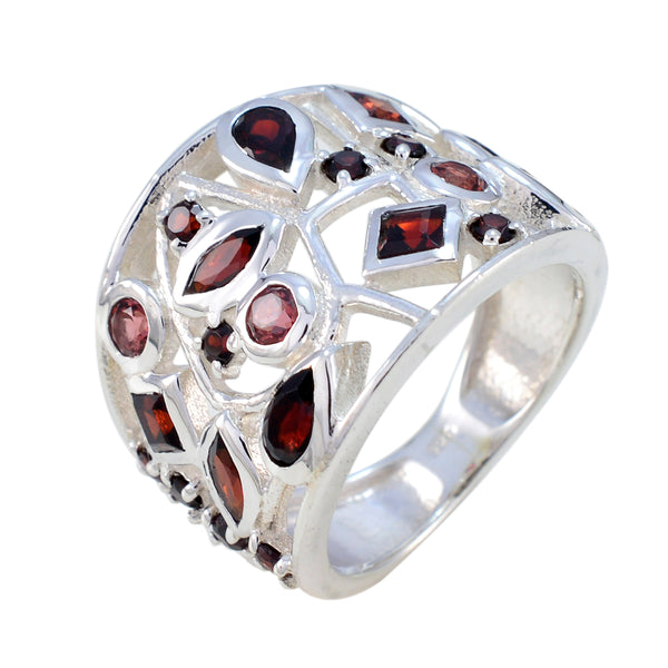 Garnet multiple Egyptian 925 Silver Red Gemstones Versatile Heritage Ring Jewellery