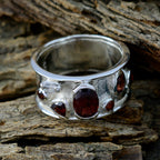 Garnet multiple German 925 Sterling Silver Red Gemstone Versatile Bubble Band Jewellery