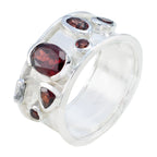 Garnet multiple German 925 Sterling Silver Red Gemstone Versatile Bubble Band Jewellery