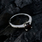 Garnet Halo German Sterling Silver Red Gemstones Featherlight Glamorous Ring Jewelry